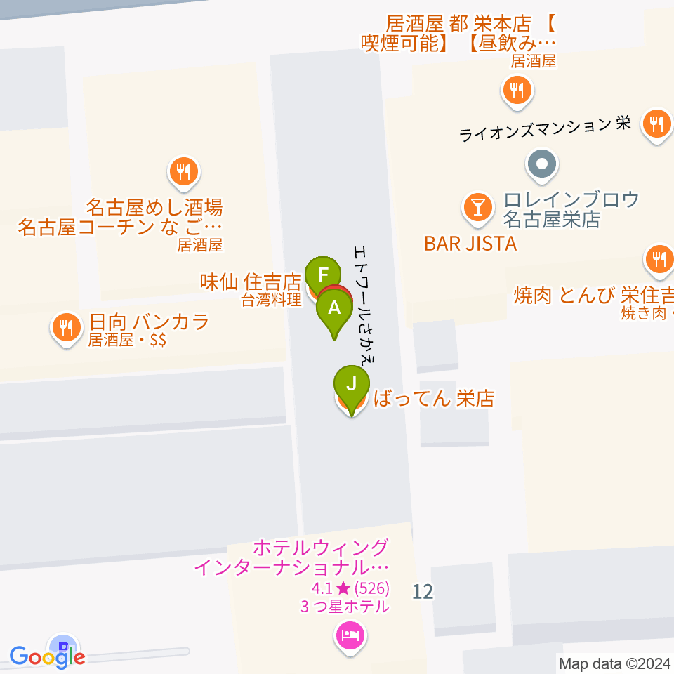 ピアノバージュネス周辺のファミレス・ファーストフード一覧地図