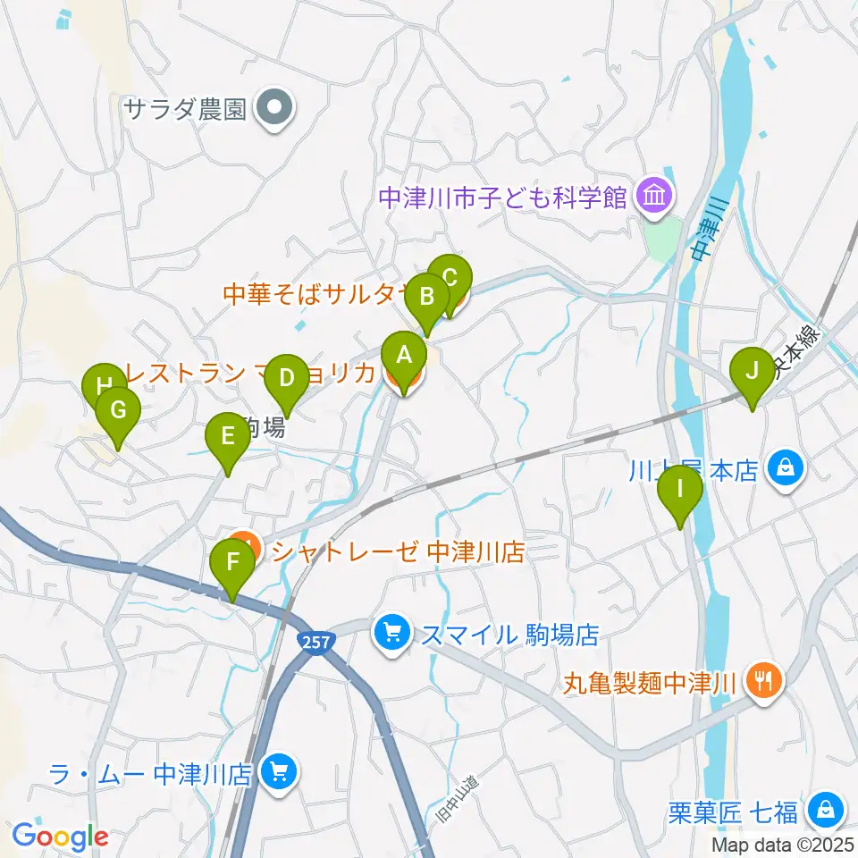 マジョリカ・バンブー周辺のファミレス・ファーストフード一覧地図