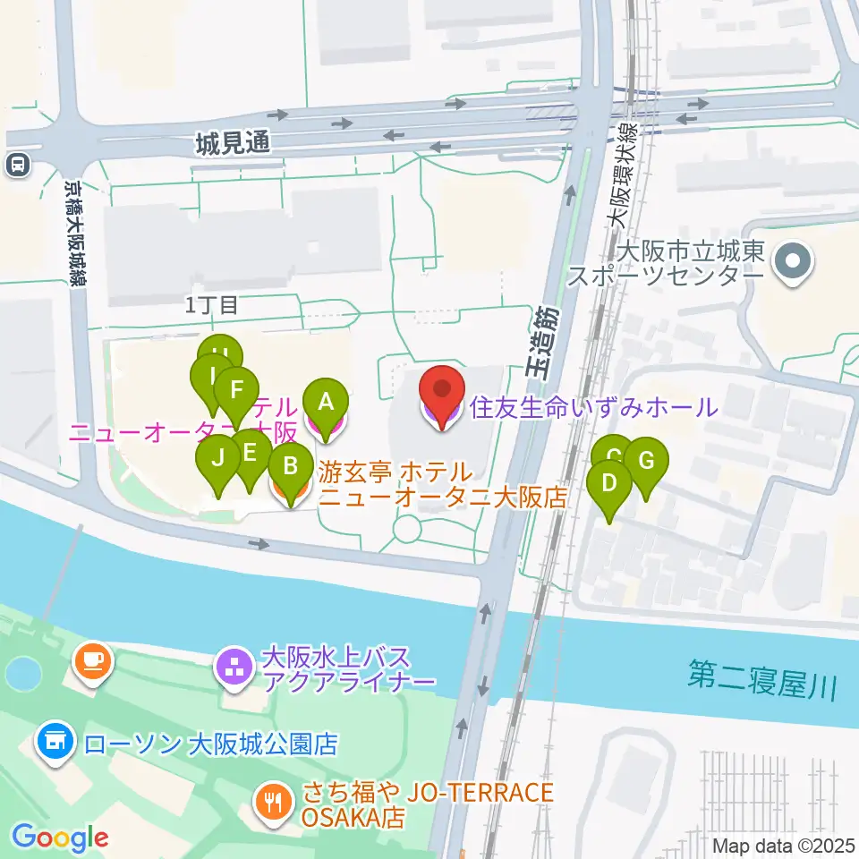 住友生命いずみホール周辺のファミレス・ファーストフード一覧地図