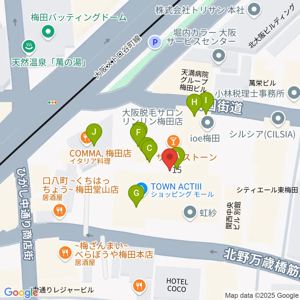 JAZZ ON TOP ACTⅢ店周辺のファミレス・ファーストフード一覧地図