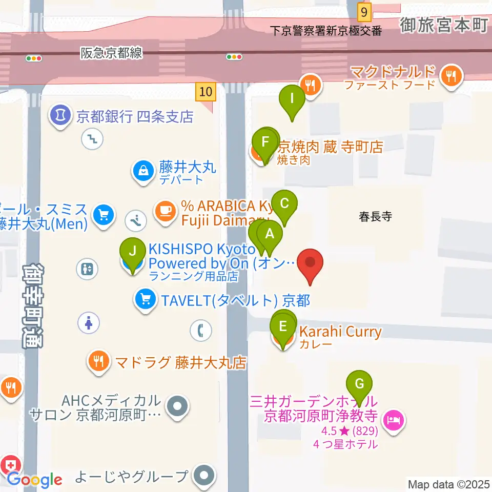 都雅都雅 トガトガ周辺のファミレス・ファーストフード一覧地図