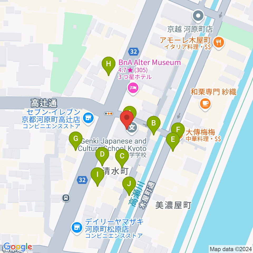 京都アークデュウ周辺のファミレス・ファーストフード一覧地図