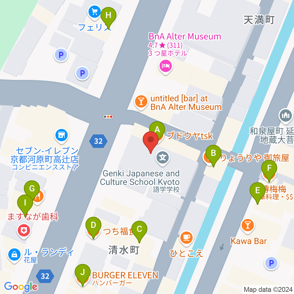 京都アークデュウ周辺のファミレス・ファーストフード一覧地図