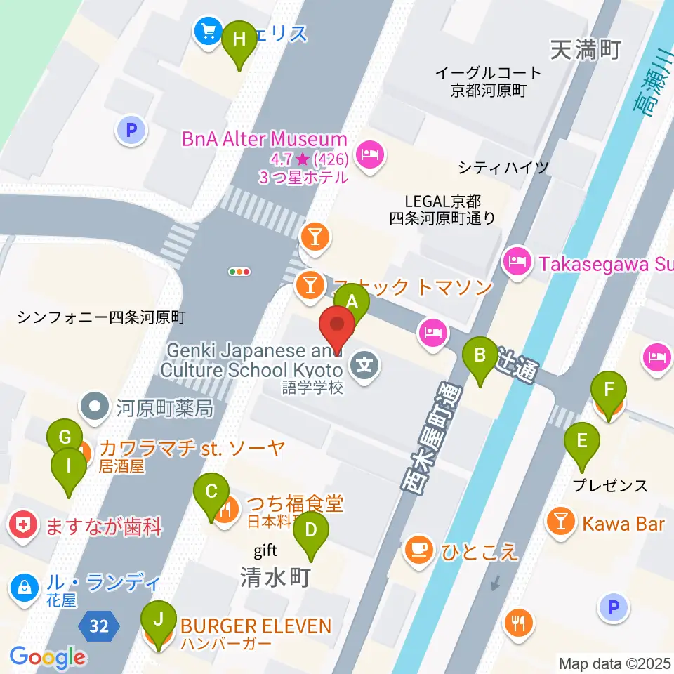 京都アークデュウ周辺のファミレス・ファーストフード一覧地図