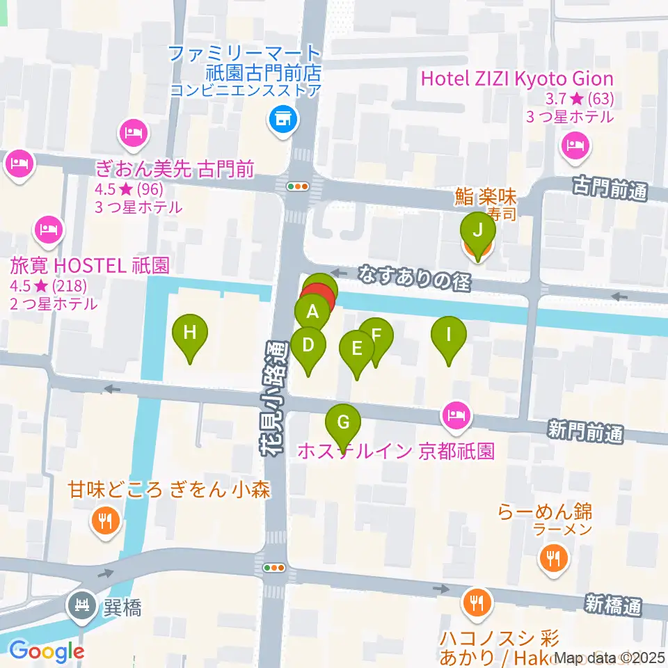 JAZZ LIVE CANDY周辺のファミレス・ファーストフード一覧地図