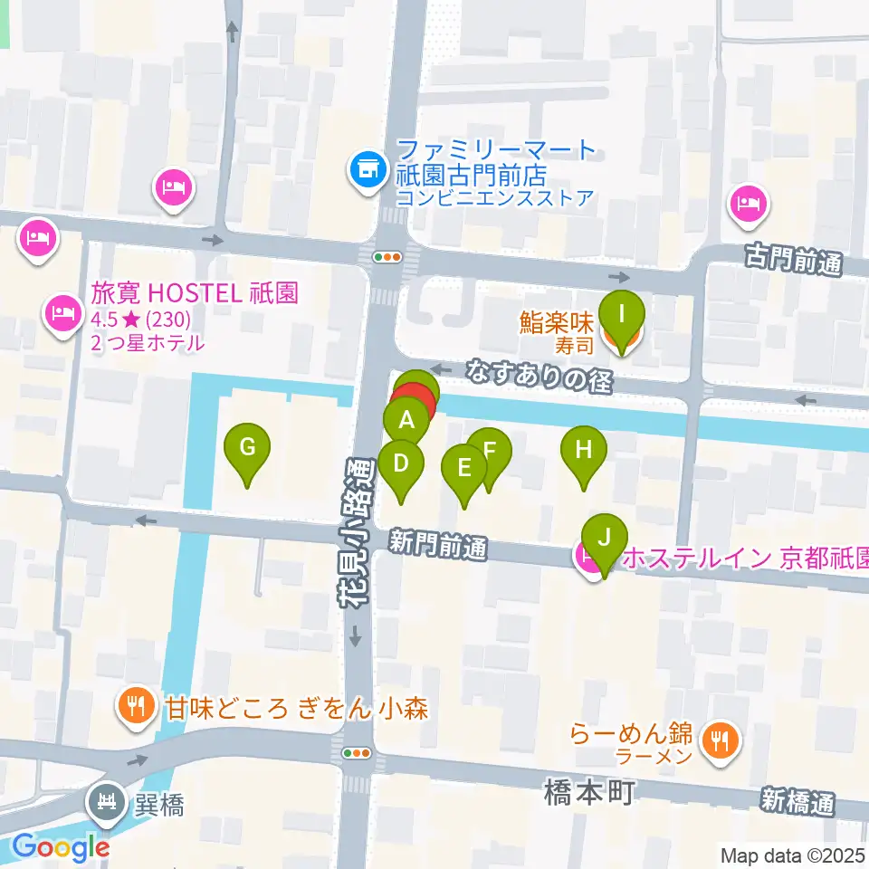 JAZZ LIVE CANDY周辺のファミレス・ファーストフード一覧地図
