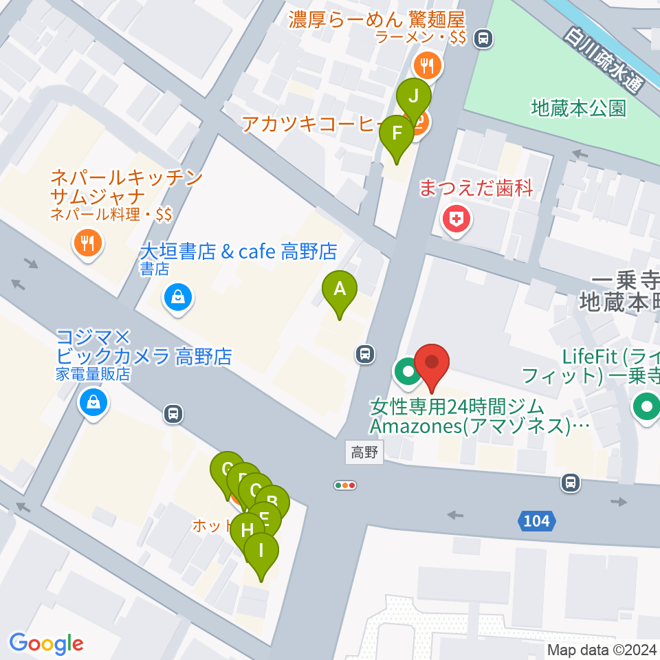 わからん屋II周辺のファミレス・ファーストフード一覧地図