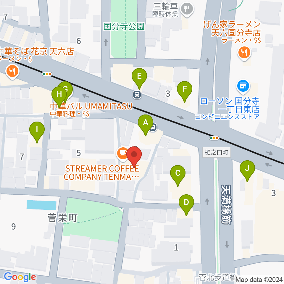 音太小屋周辺のファミレス・ファーストフード一覧地図