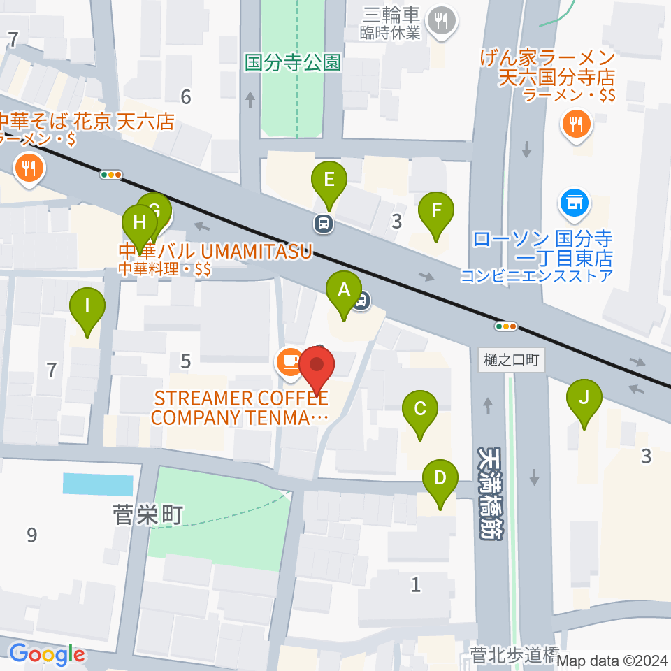 音太小屋周辺のファミレス・ファーストフード一覧地図