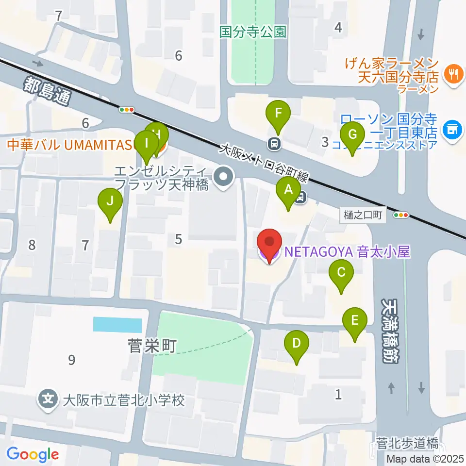 音太小屋周辺のファミレス・ファーストフード一覧地図