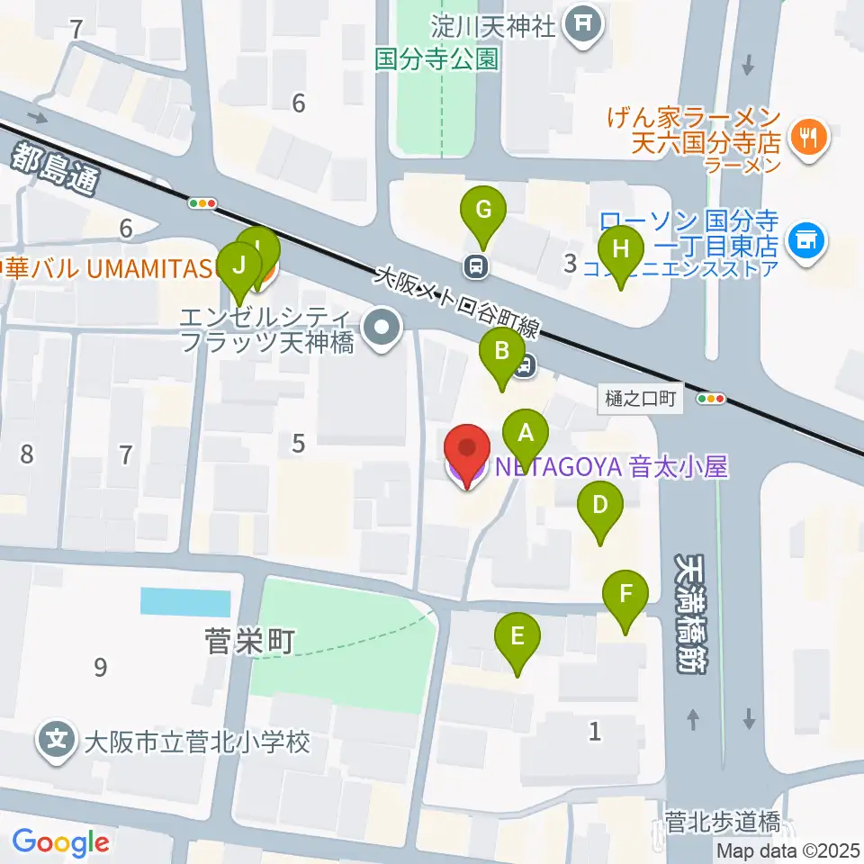 音太小屋周辺のファミレス・ファーストフード一覧地図
