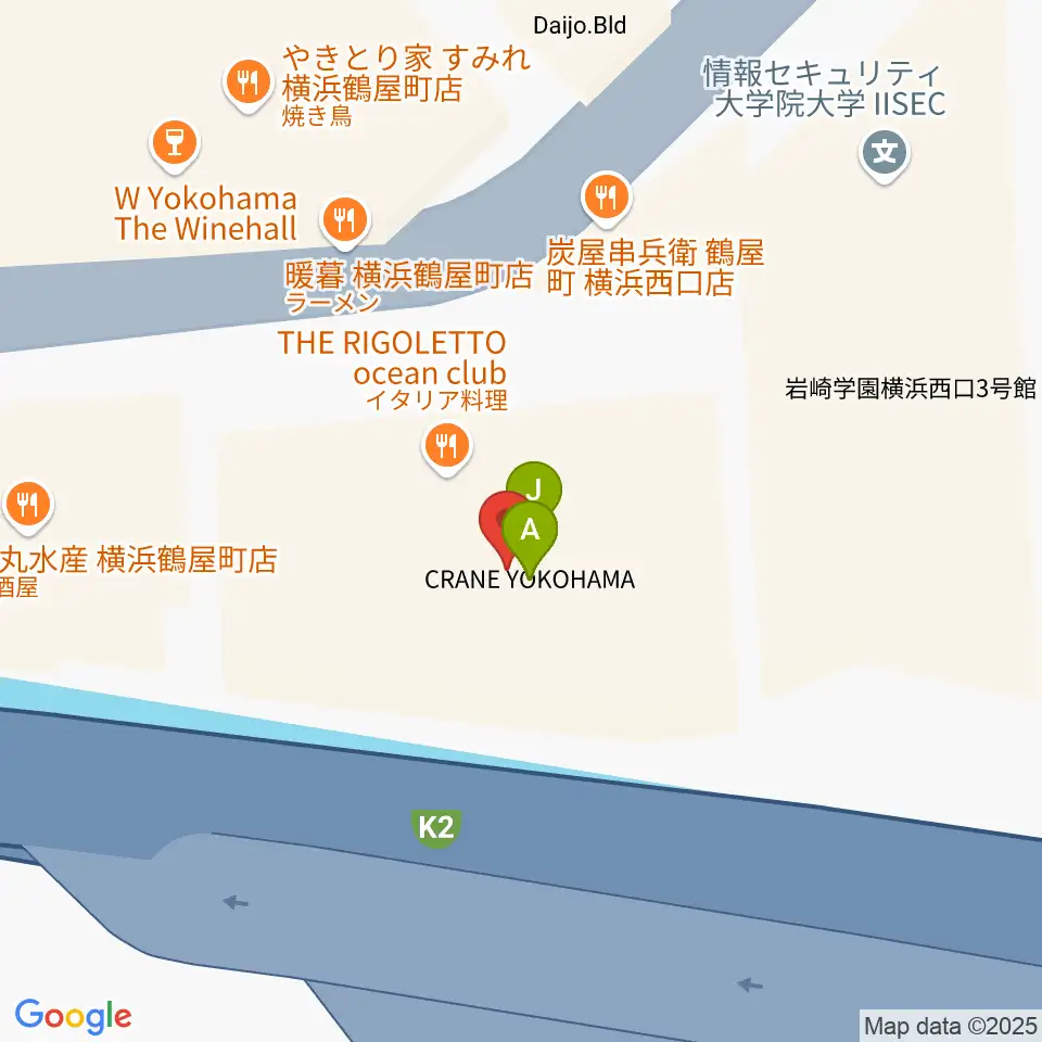 横浜ケントス周辺のファミレス・ファーストフード一覧地図