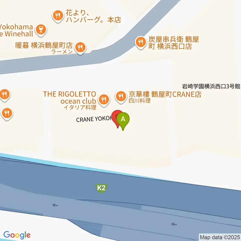 横浜ケントス周辺のファミレス・ファーストフード一覧地図