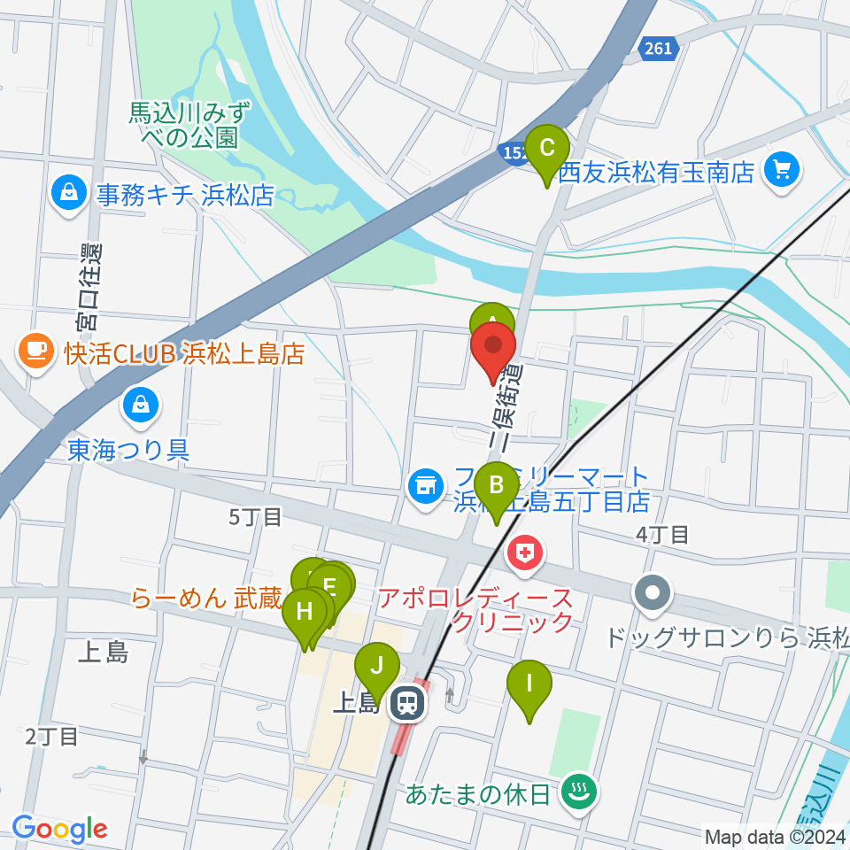 なんでモール周辺のファミレス・ファーストフード一覧地図