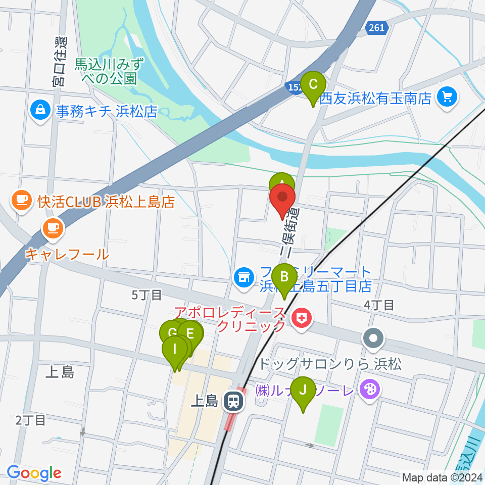 なんでモール周辺のファミレス・ファーストフード一覧地図