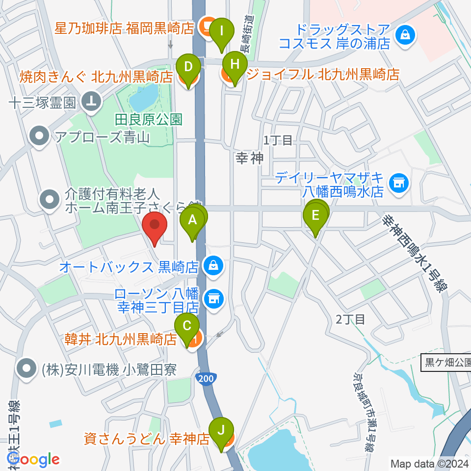 アビーロード幸神店周辺のファミレス・ファーストフード一覧地図