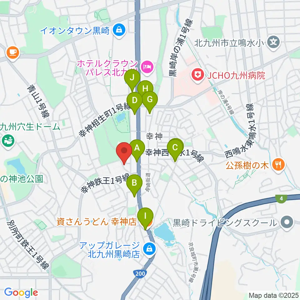 アビーロード幸神店周辺のファミレス・ファーストフード一覧地図