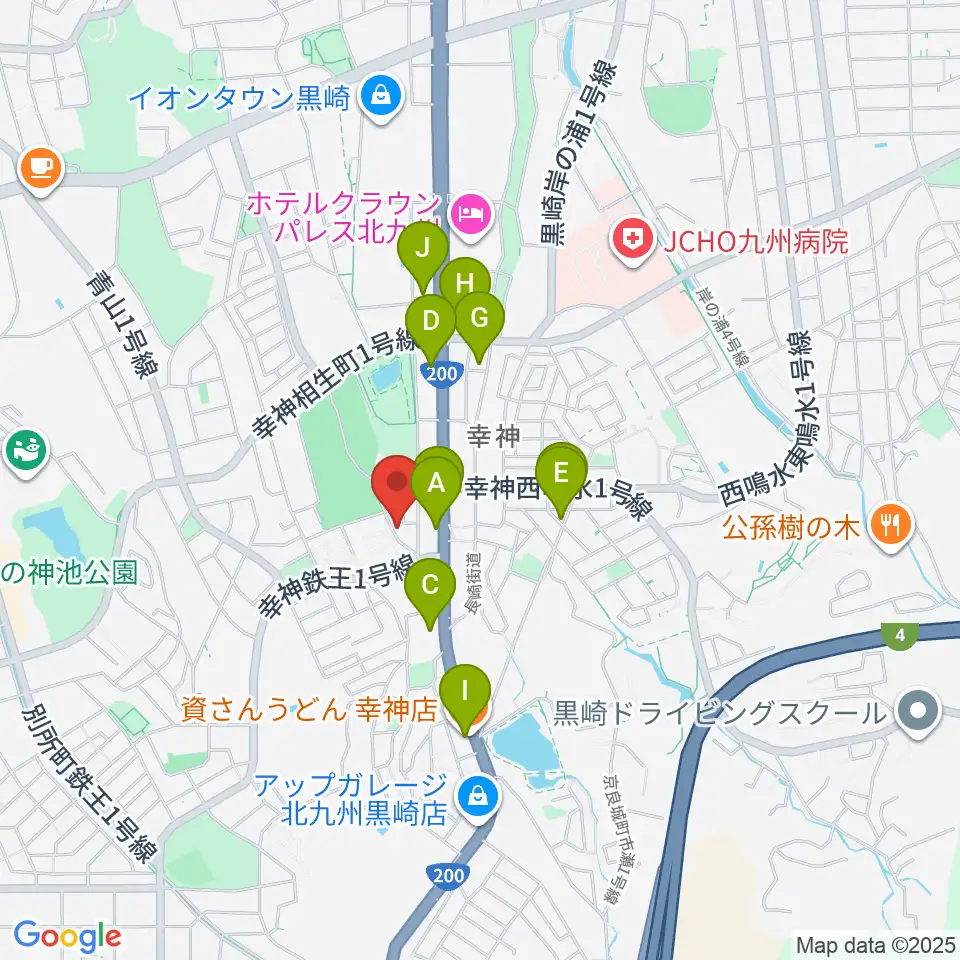 アビーロード幸神店周辺のファミレス・ファーストフード一覧地図