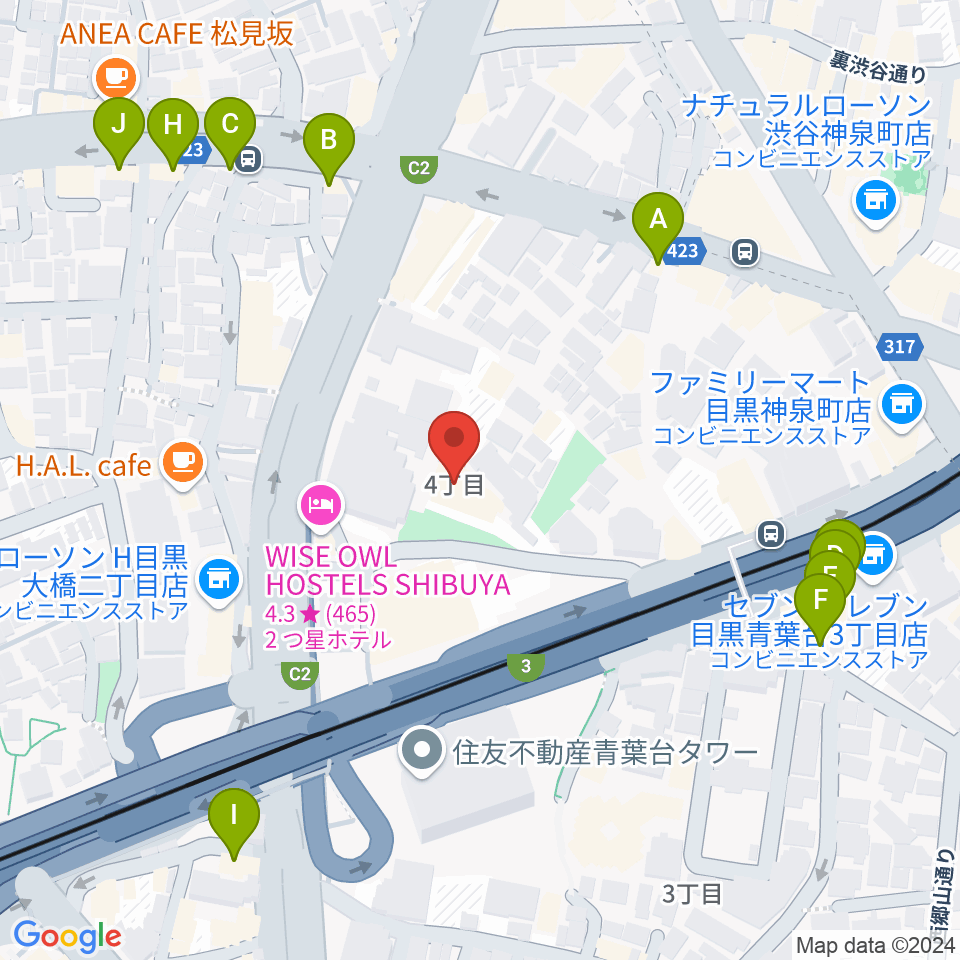 スタジオブラート周辺のファミレス・ファーストフード一覧地図