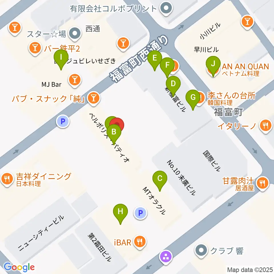 Jazz Club FAROUT周辺のファミレス・ファーストフード一覧地図