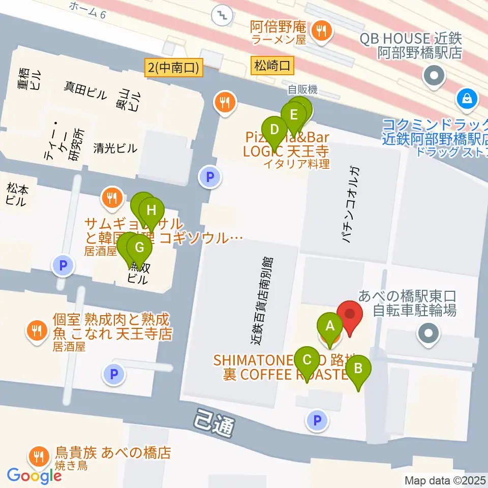 STAGE+PLUS（ステージプラス）周辺のファミレス・ファーストフード一覧地図