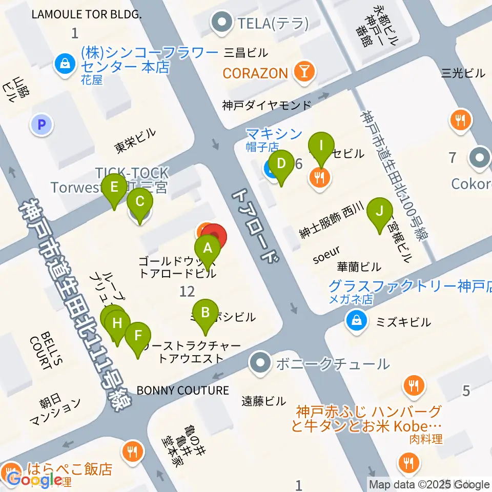 MOKUBA'S TAVERN 木馬周辺のファミレス・ファーストフード一覧地図