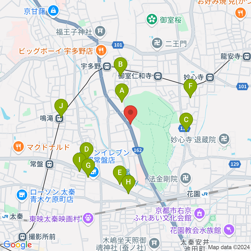 京都SOEN周辺のファミレス・ファーストフード一覧地図