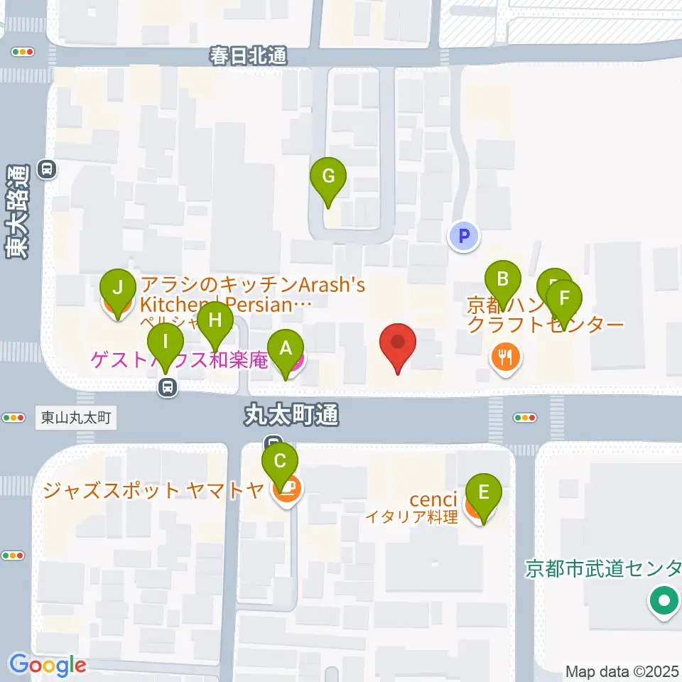 京都ZAC BARAN周辺のファミレス・ファーストフード一覧地図