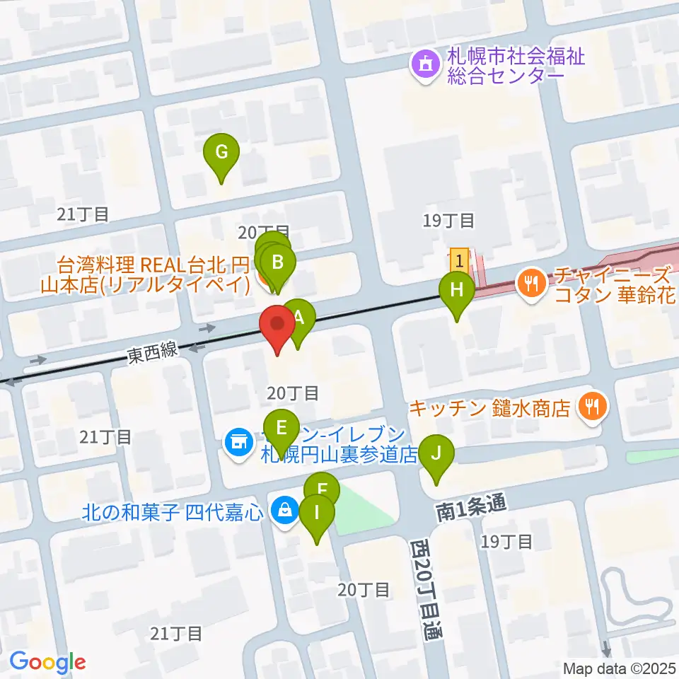 札幌くう COO周辺のファミレス・ファーストフード一覧地図