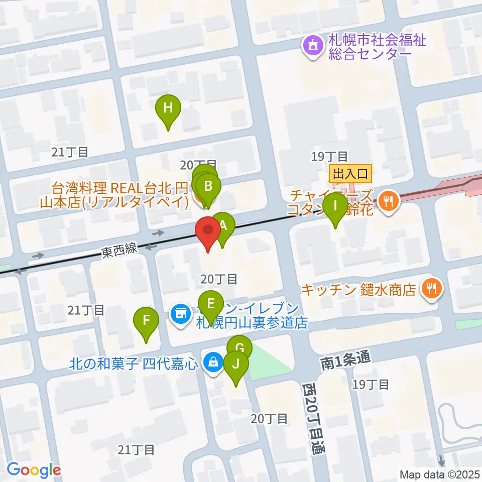 札幌くう COO周辺のファミレス・ファーストフード一覧地図