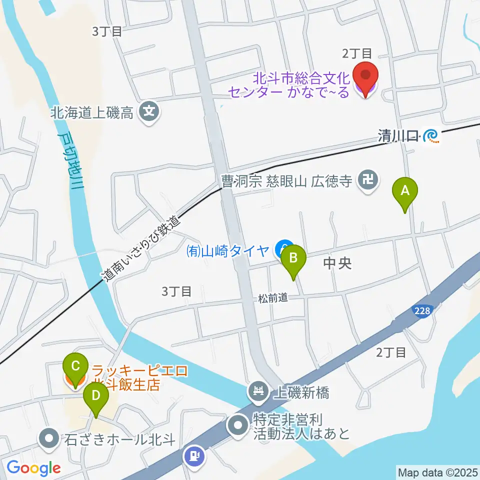 北斗市総合文化センター かなでーる周辺のファミレス・ファーストフード一覧地図