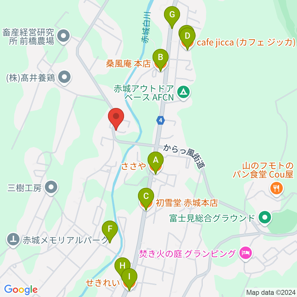 喫茶 虫の音周辺のファミレス・ファーストフード一覧地図