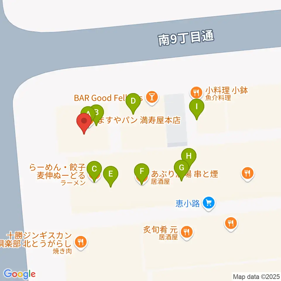 帯広B♭M7周辺のファミレス・ファーストフード一覧地図