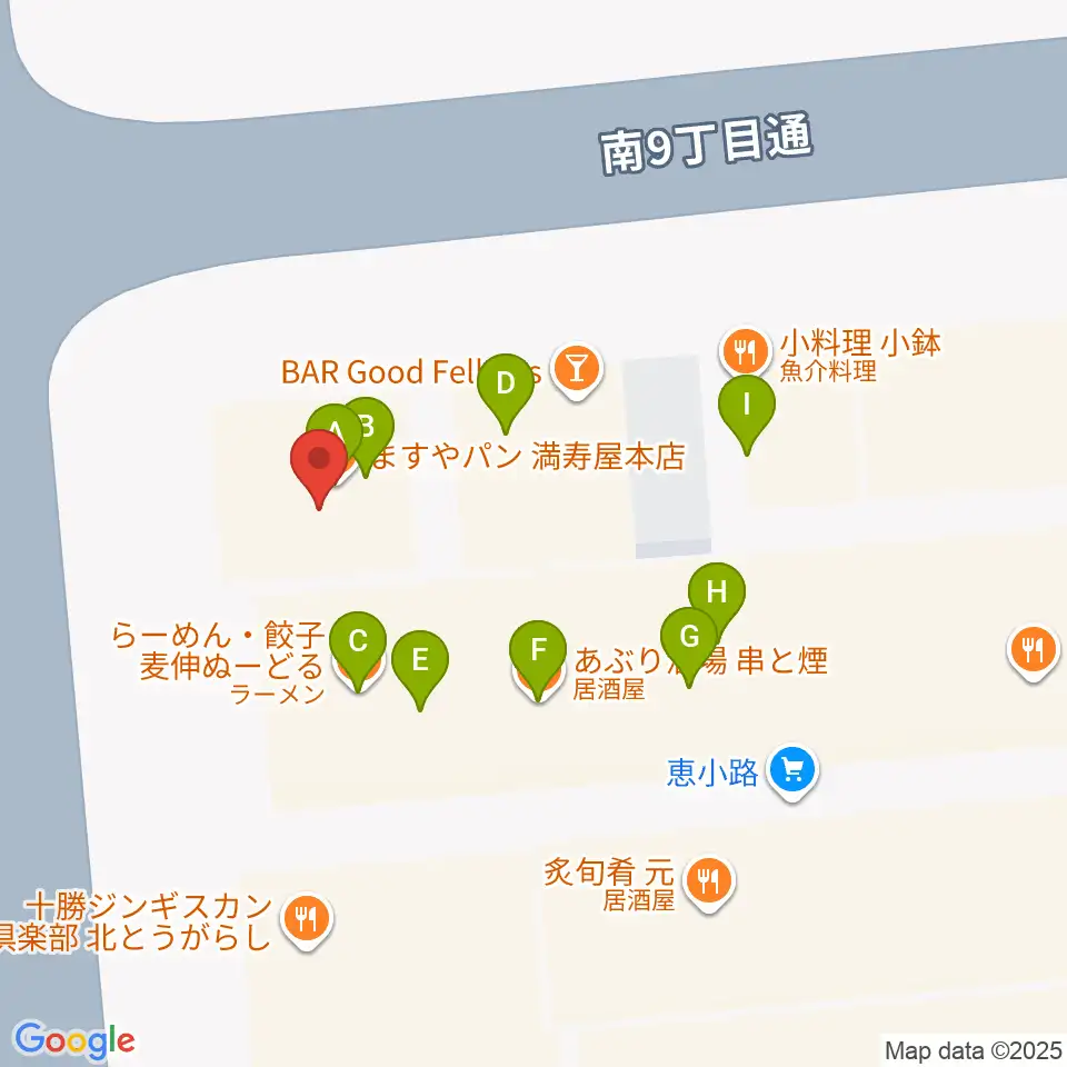 帯広B♭M7周辺のファミレス・ファーストフード一覧地図