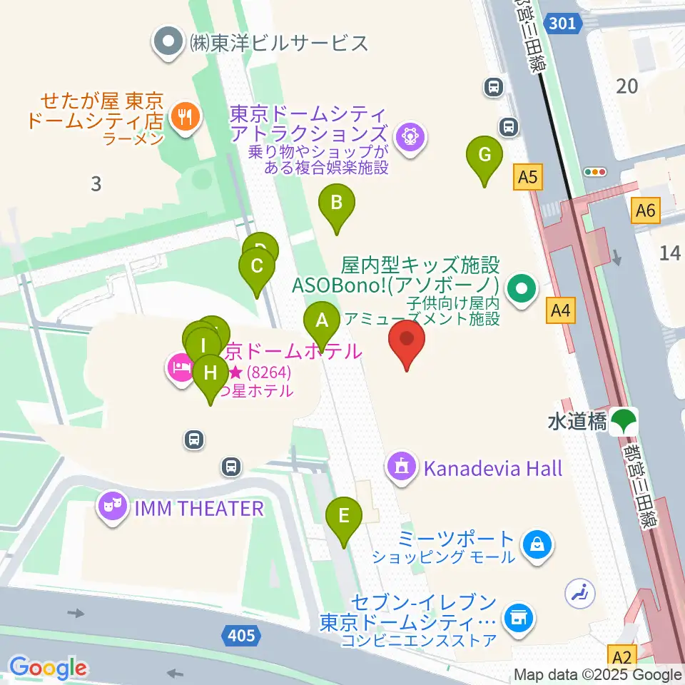 カナデビアホール周辺のファミレス・ファーストフード一覧地図