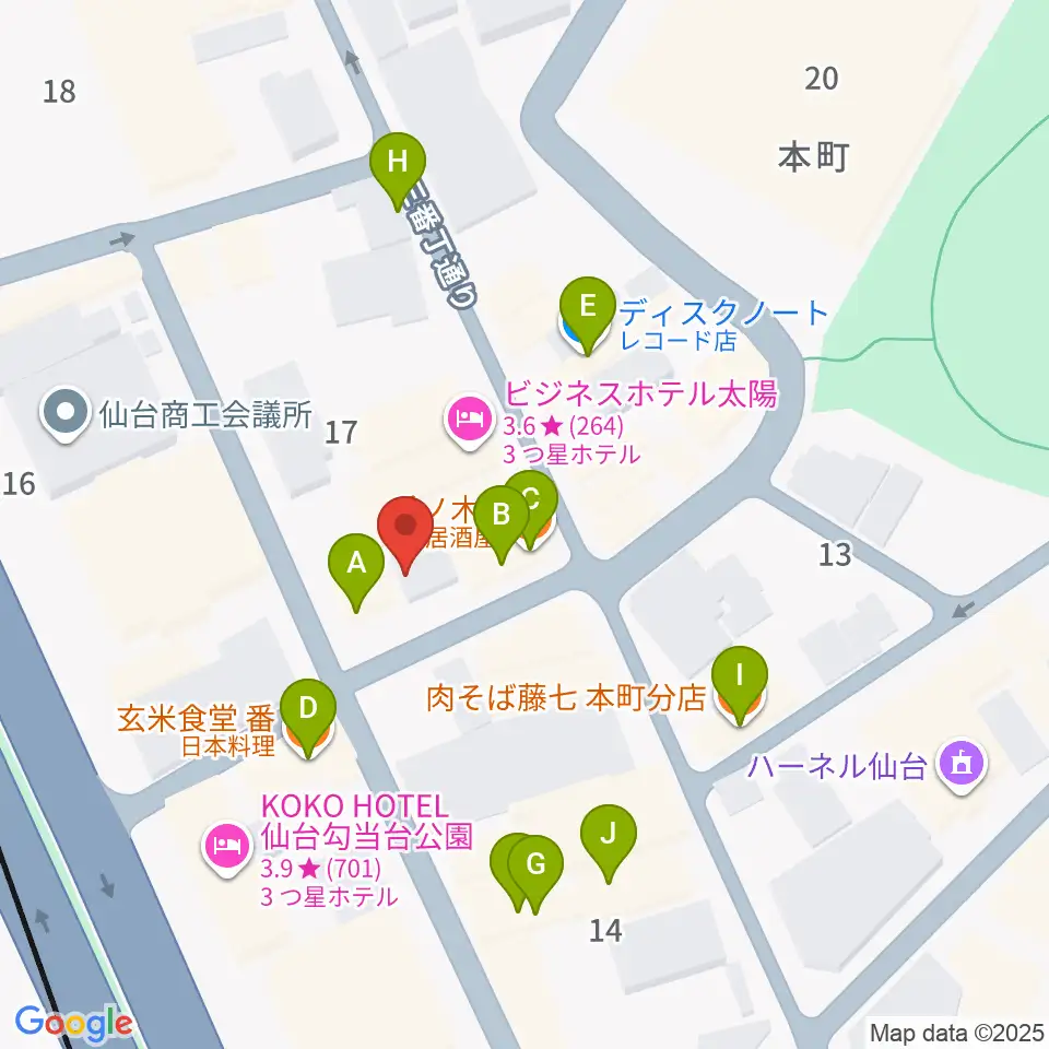 iアート くどう音楽教室周辺のファミレス・ファーストフード一覧地図