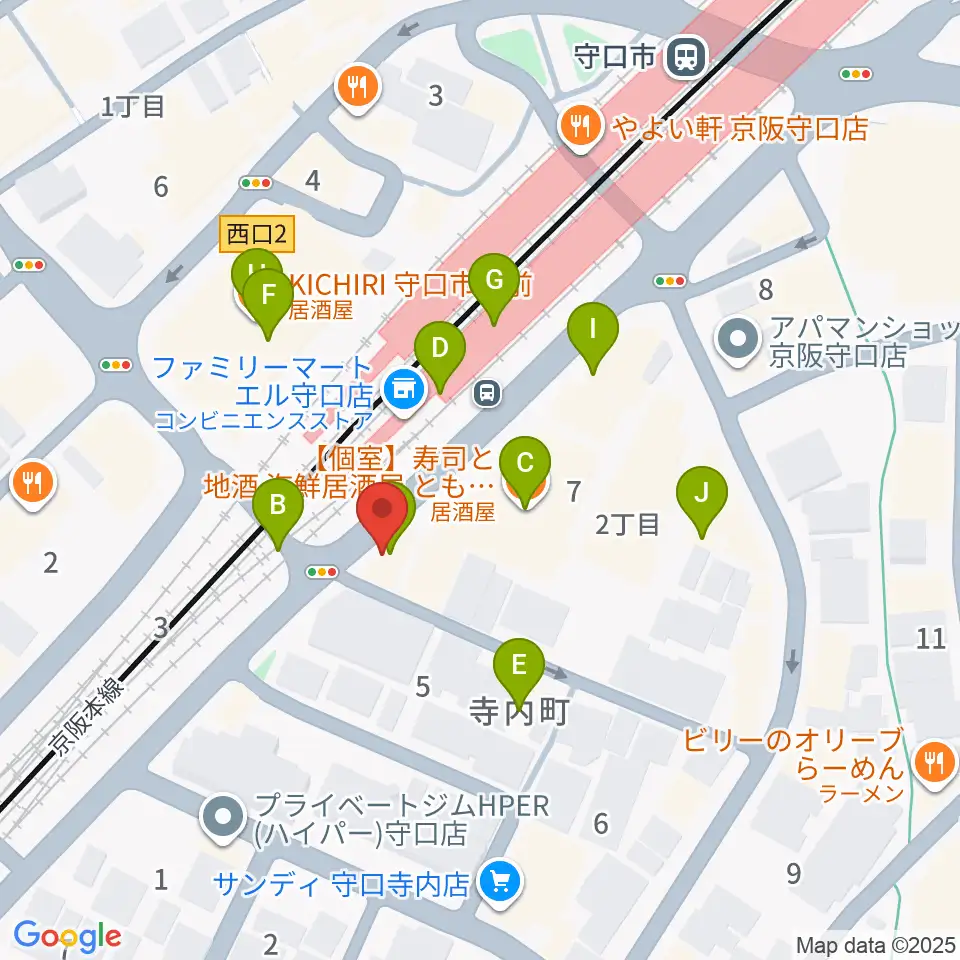 studio HEMP周辺のファミレス・ファーストフード一覧地図