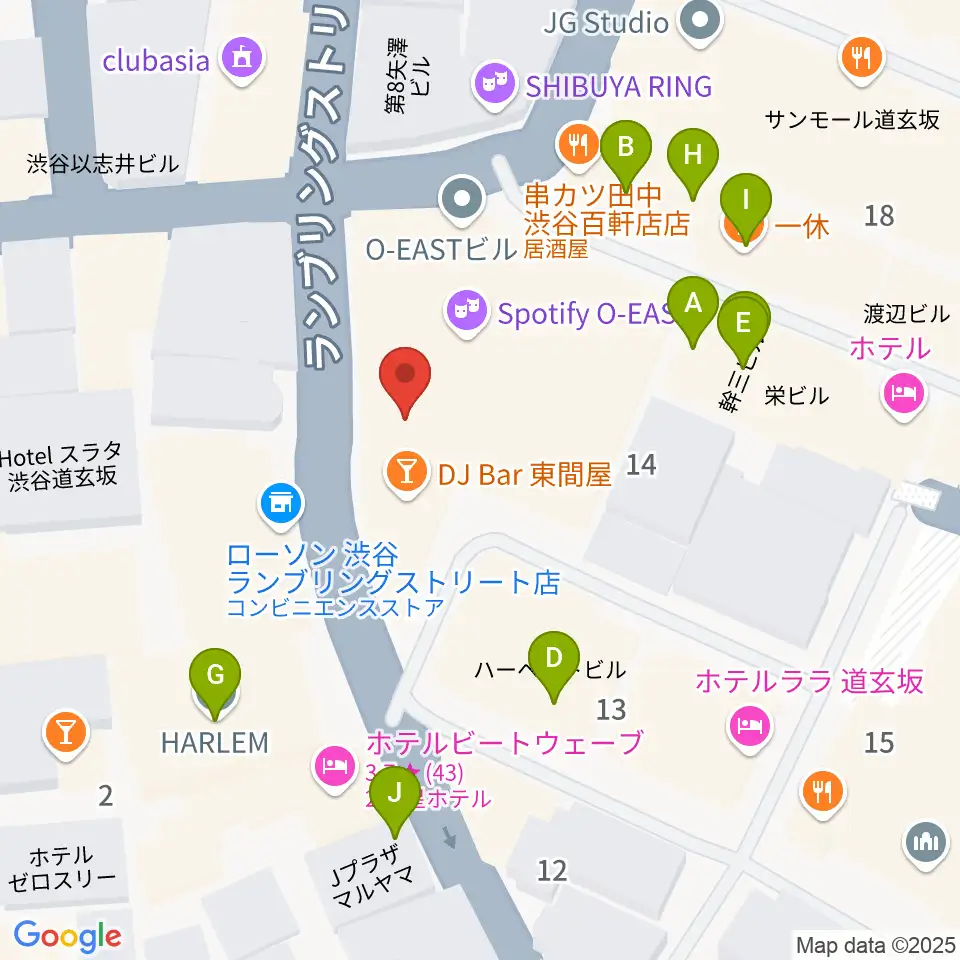 渋谷duo MUSIC EXCHANGE周辺のファミレス・ファーストフード一覧地図