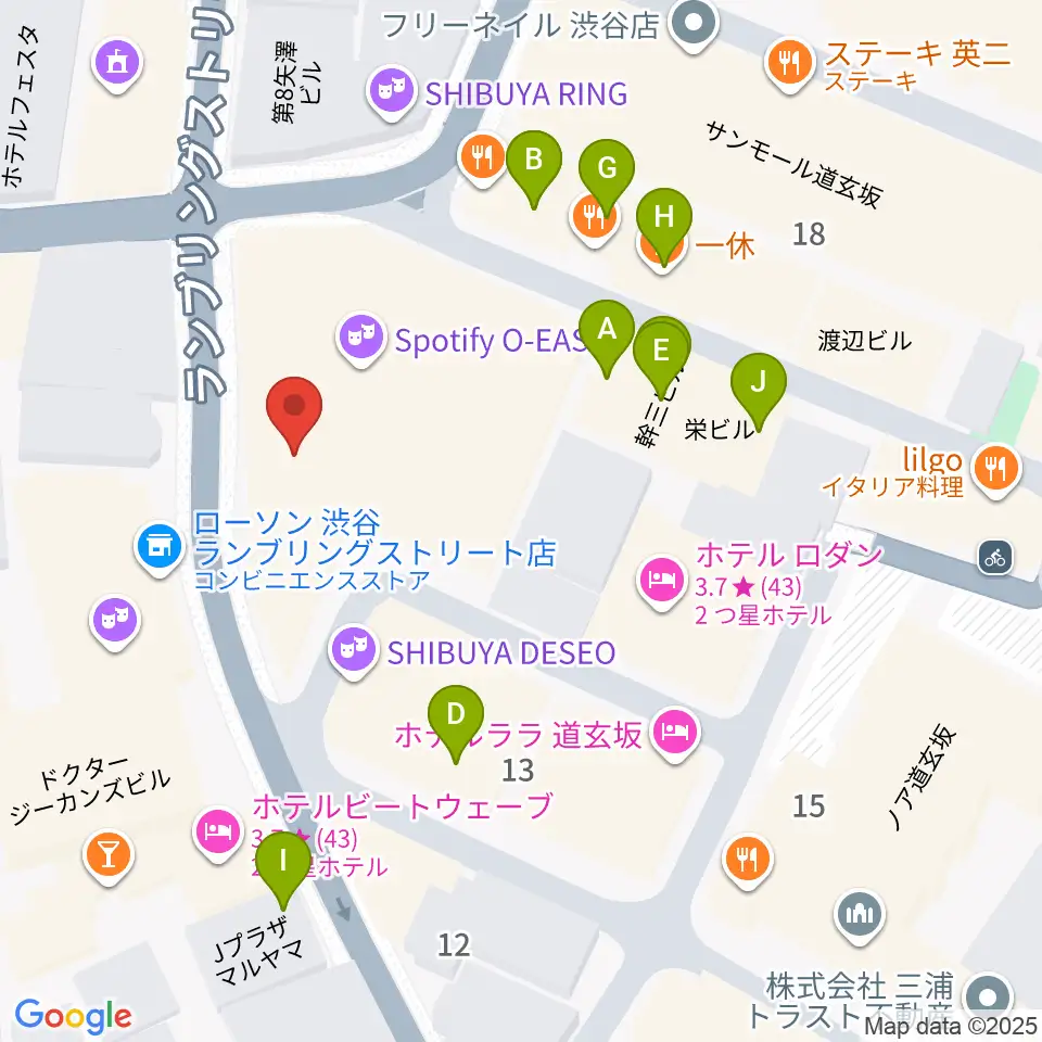 渋谷duo MUSIC EXCHANGE周辺のファミレス・ファーストフード一覧地図
