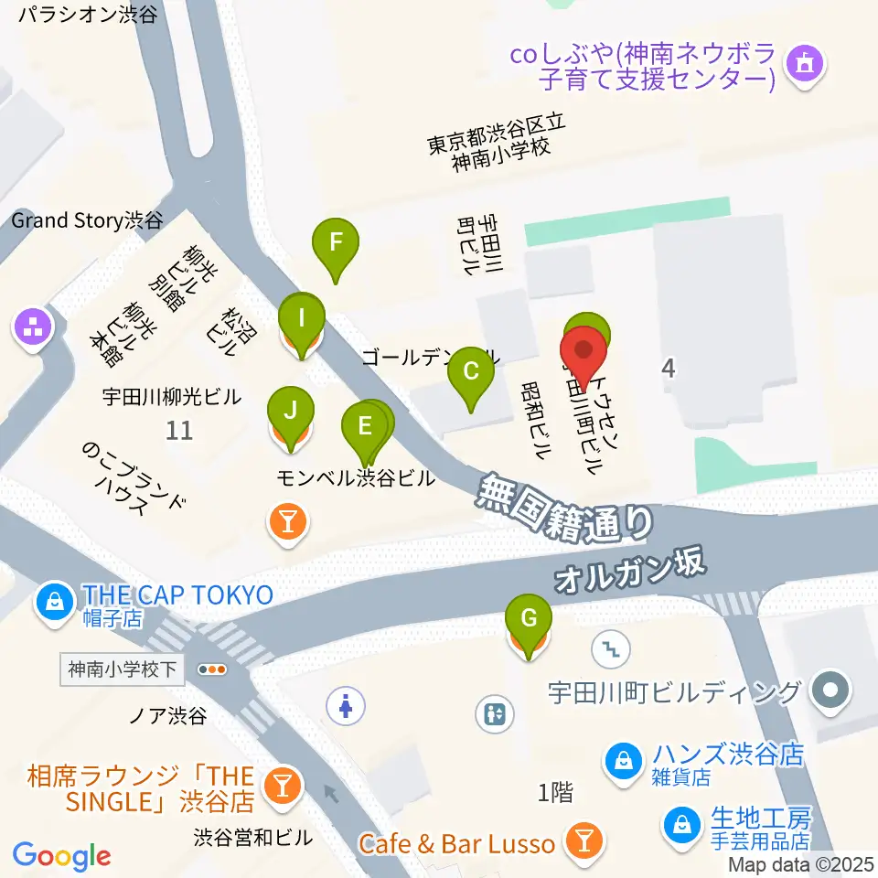 渋谷Milkyway周辺のファミレス・ファーストフード一覧地図