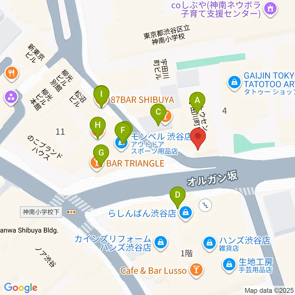渋谷チェルシーホテル周辺のファミレス・ファーストフード一覧地図
