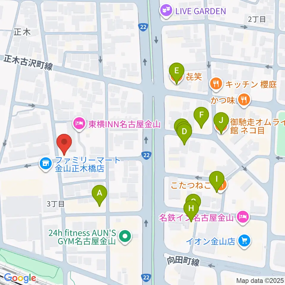 music art BeSoul周辺のファミレス・ファーストフード一覧地図