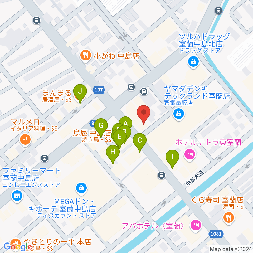 Live cafe Soliste周辺のファミレス・ファーストフード一覧地図