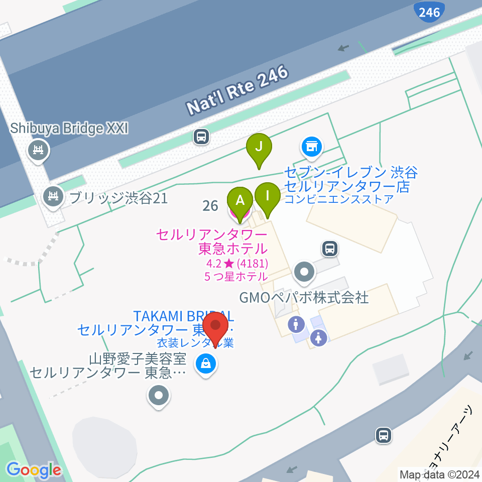 渋谷JZ Brat周辺のファミレス・ファーストフード一覧地図