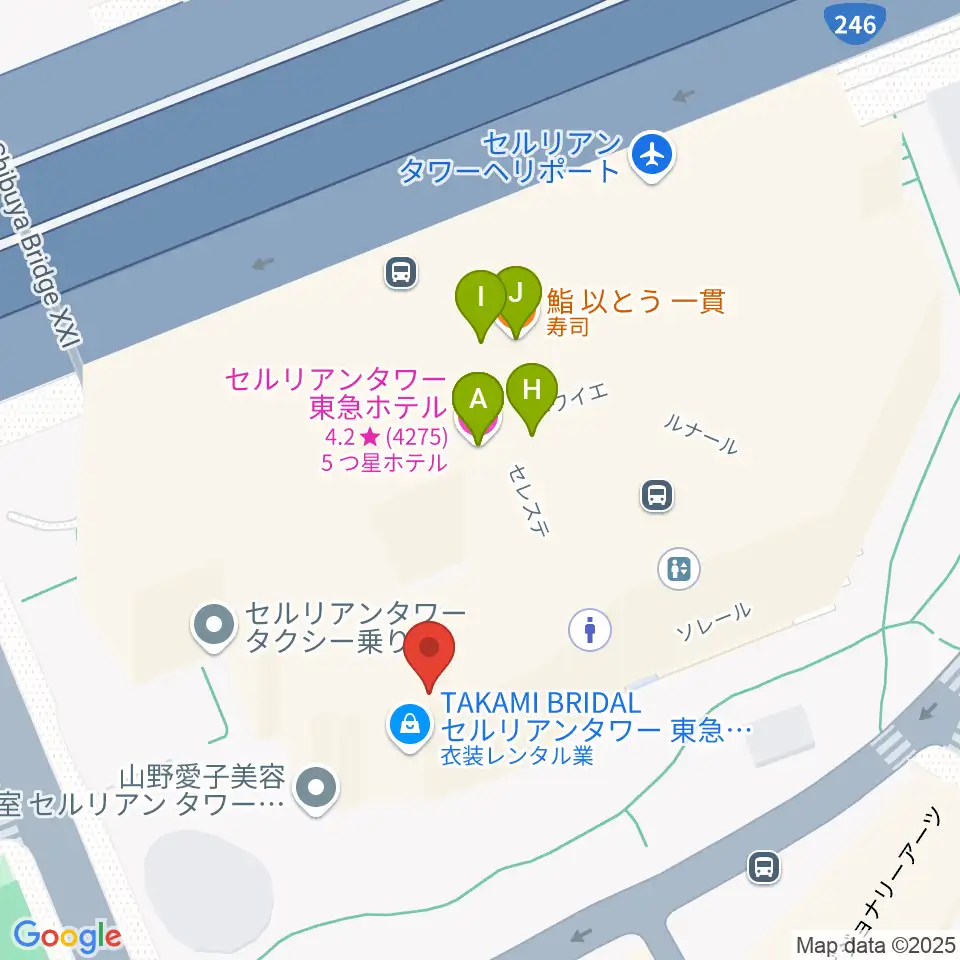 渋谷JZ Brat周辺のファミレス・ファーストフード一覧地図