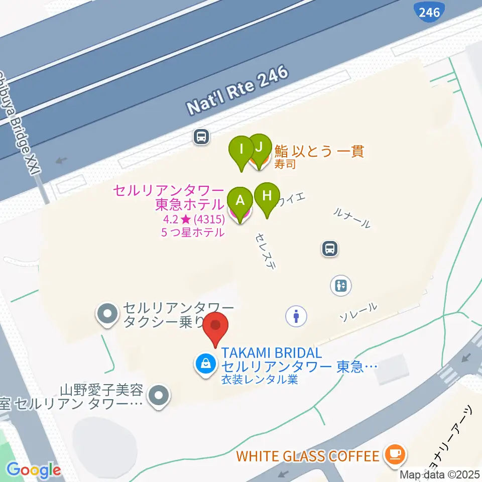 渋谷JZ Brat周辺のファミレス・ファーストフード一覧地図