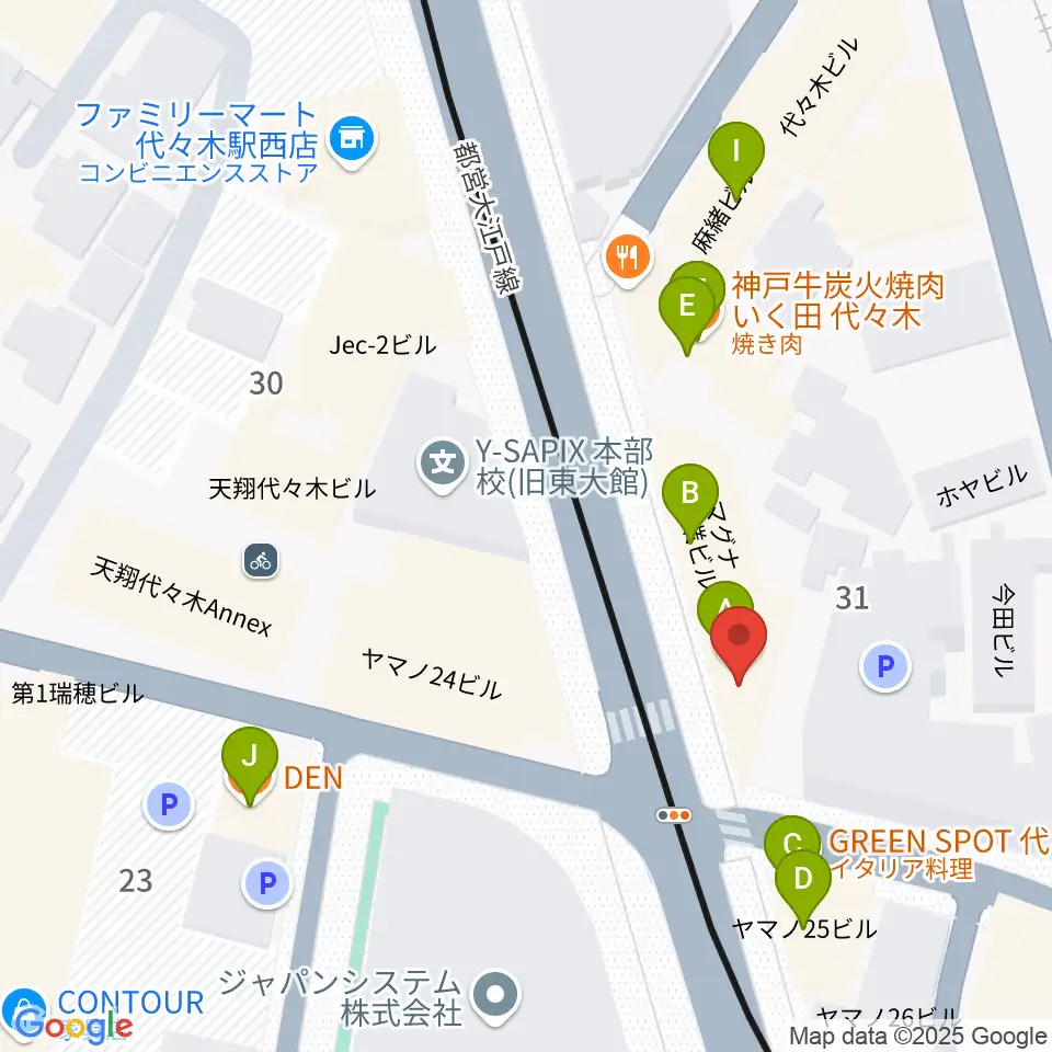 LIVE labo YOYOGI周辺のファミレス・ファーストフード一覧地図