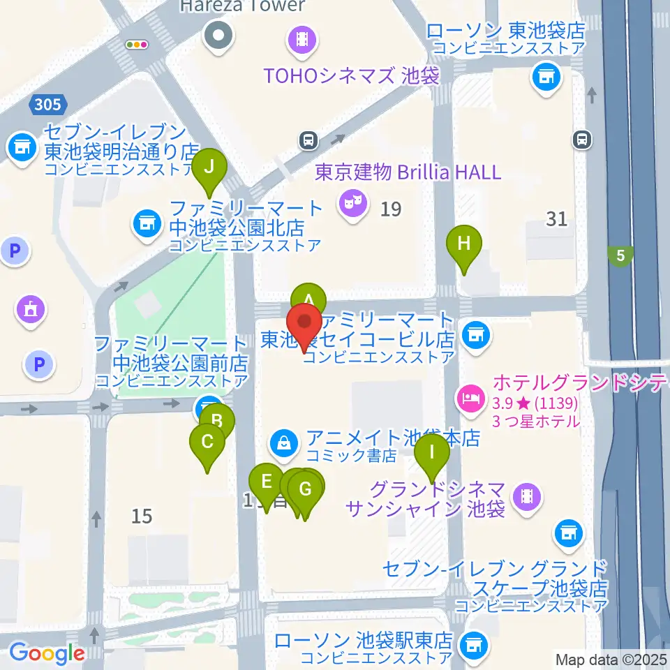 としま区民センター周辺のファミレス・ファーストフード一覧地図