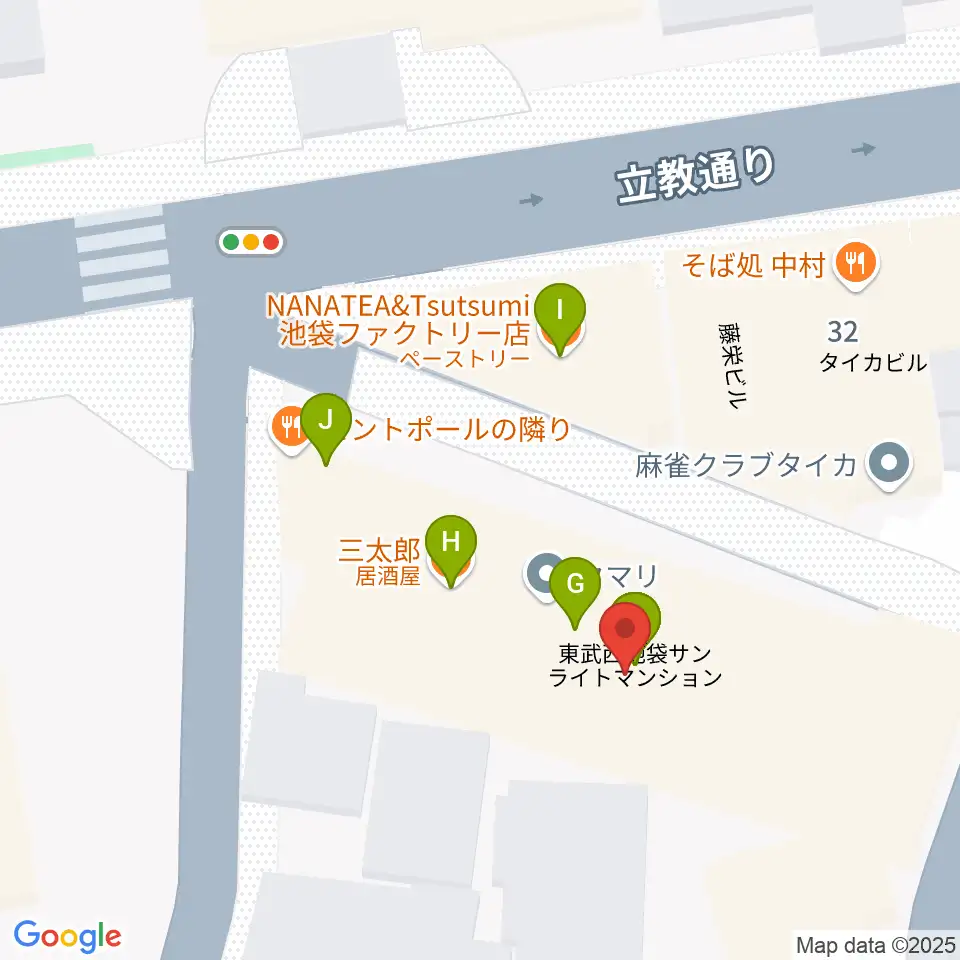 池袋アップルジャンプ周辺のファミレス・ファーストフード一覧地図