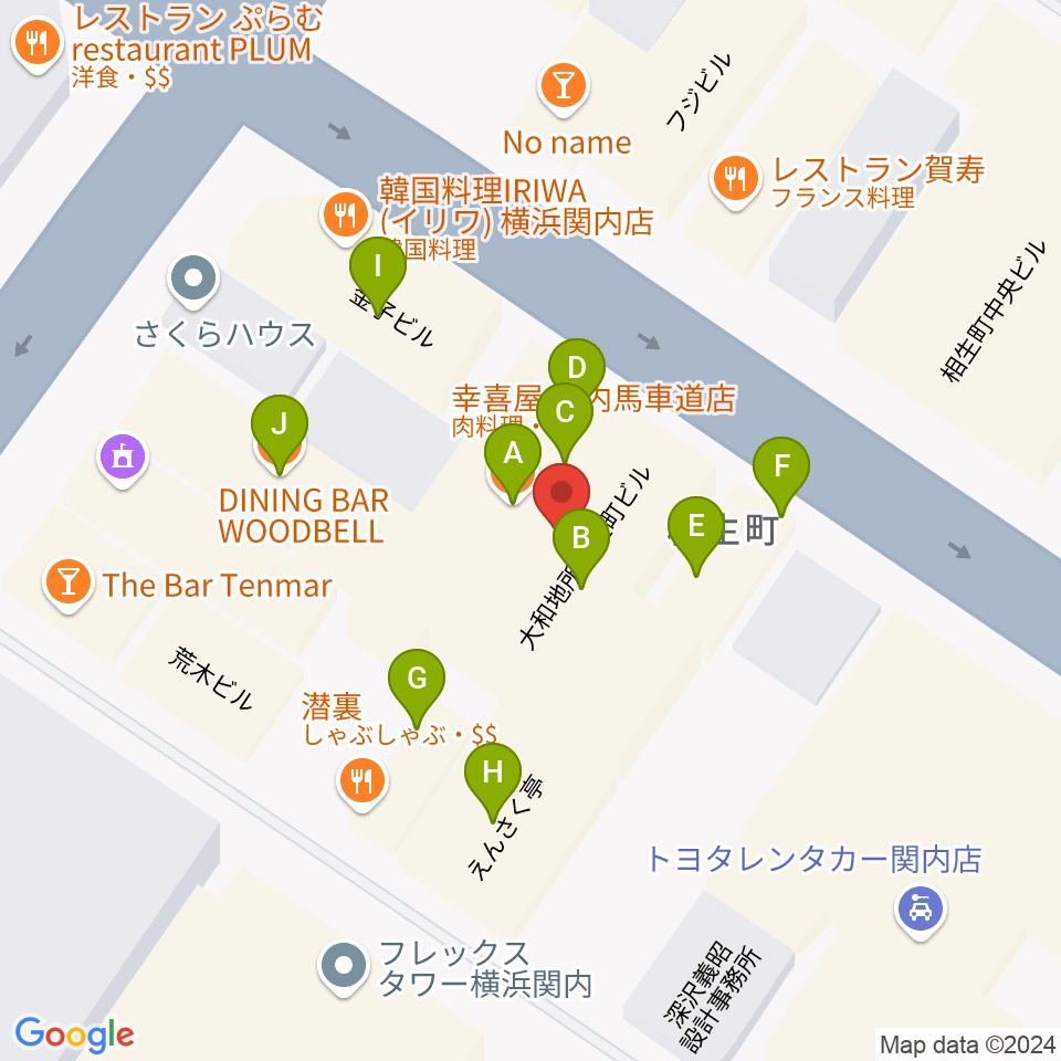 BarBarBar音楽院周辺のファミレス・ファーストフード一覧地図